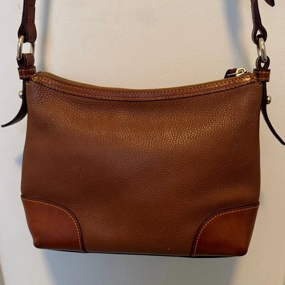 Vintage Dooney & Bourke Pebble Leather Satchel Shoulder Bag with Pockets - Picture 5 of 16